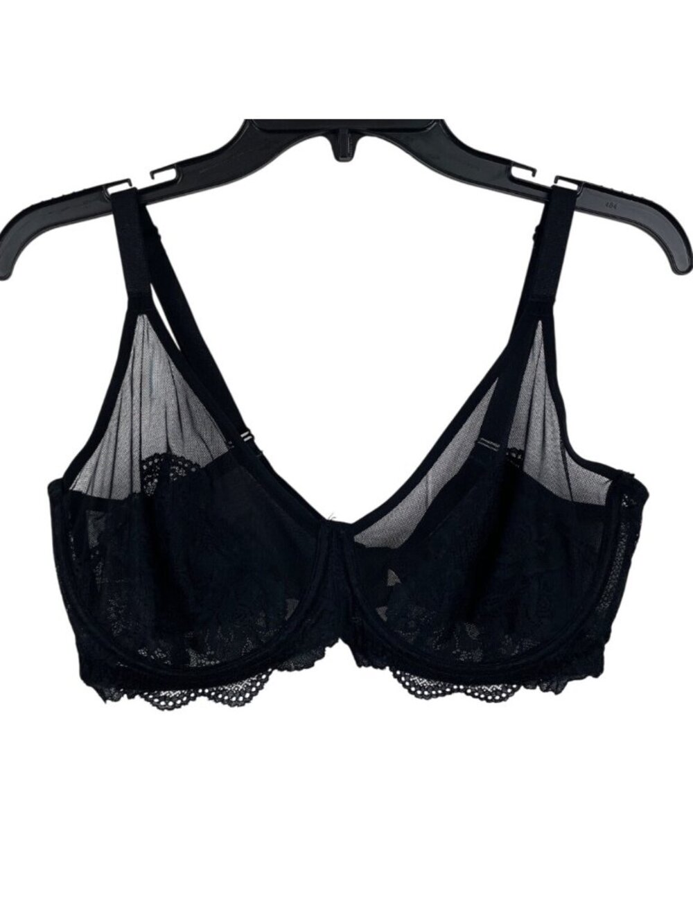 Shecurve Black Lace Bra 38E With Adjustable Straps & Hook Closure